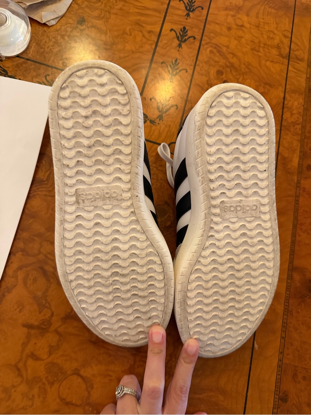 Adidas White & Black Classic Court Sneakers - Picture 3 of 5